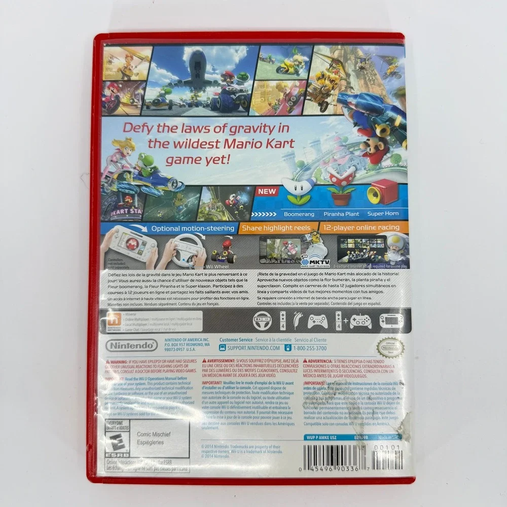 Mario Kart 8 Nintendo Wii U Video Game Original Red Case Racing E Rating 2014‎